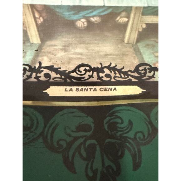 The Last Supper Large Serving Tray Wall Hanging 19x13" MCM La Santa Cena Vintage - Picture 5 of 9